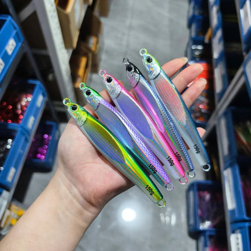 TEASER J173 30g 60g 80g 100g 150g Shore Casting Long Throw Jig Hard Lure Laser Metal Jig Lead Jigbait Jigging Lure