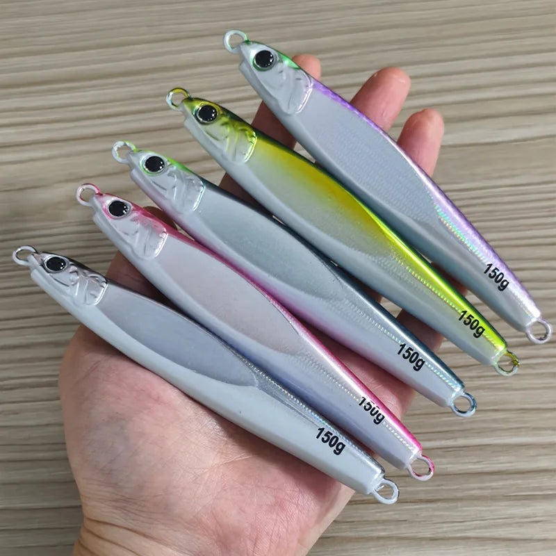 TEASER J173 30g 60g 80g 100g 150g Shore Casting Long Throw Jig Hard Lure Laser Metal Jig Lead Jigbait Jigging Lure