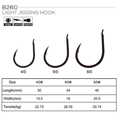 BKK Light Jigging Hook 8260 3X