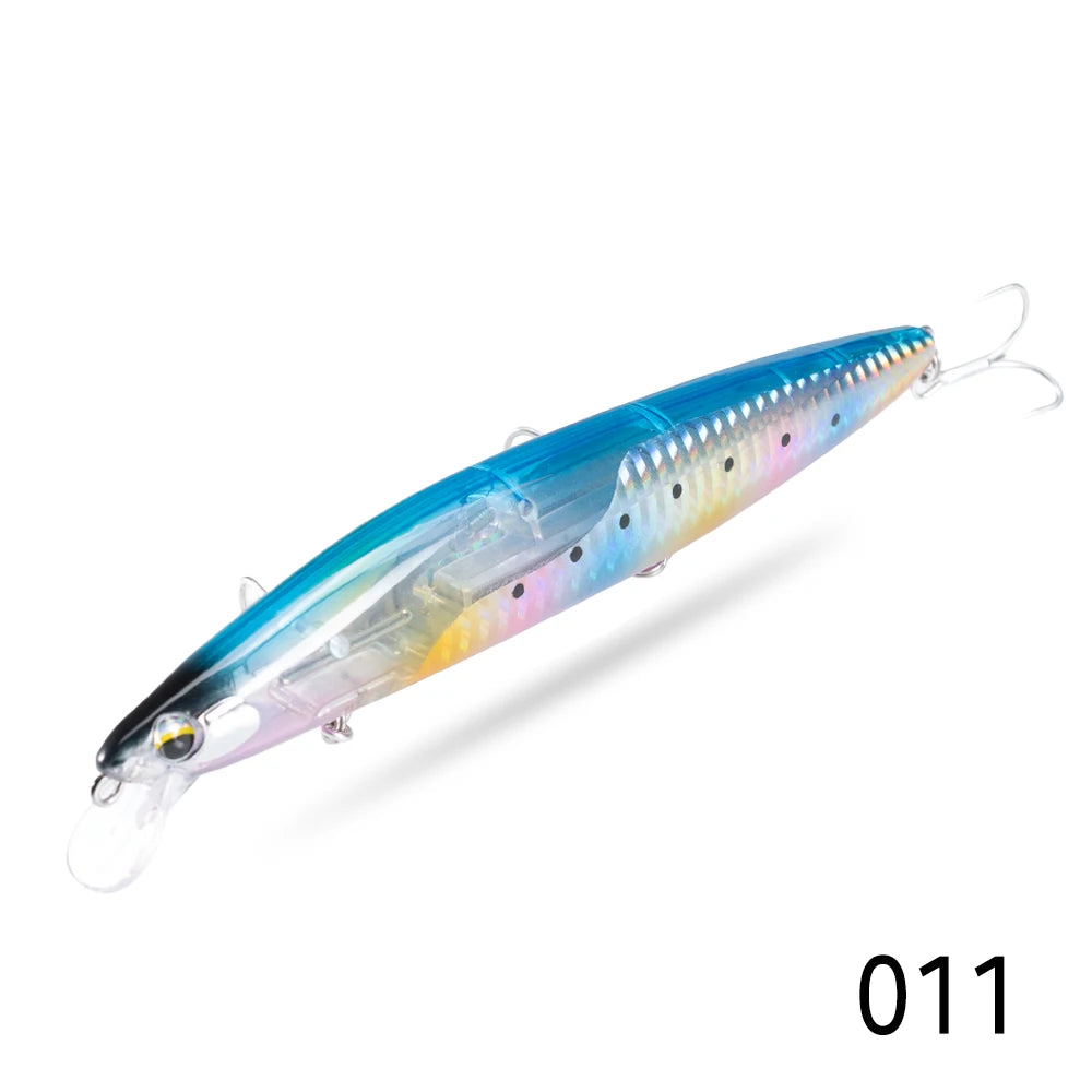 High Quality 14.5cm 27g Crazy Flash Floating Water Mino Lure with PVC Box Short Tongue ABS Far-Billed Freshwater Fish Salmon