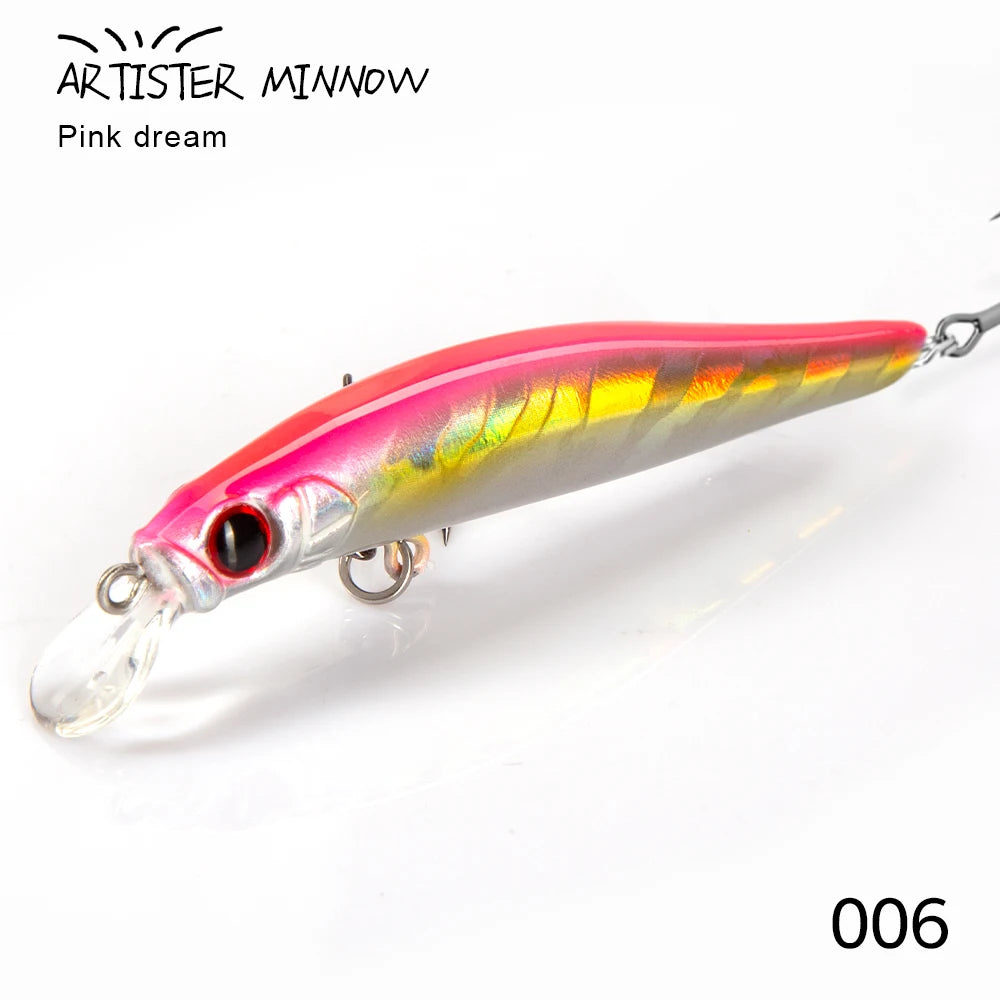 High Quality 70/80mm Artificial Hard Plastic Lure with Triple Hooks Freshwater Minnow Lure Floating Minnow Lure