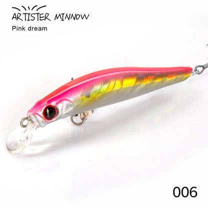 High Quality 70/80mm Artificial Hard Plastic Lure with Triple Hooks Freshwater Minnow Lure Floating Minnow Lure