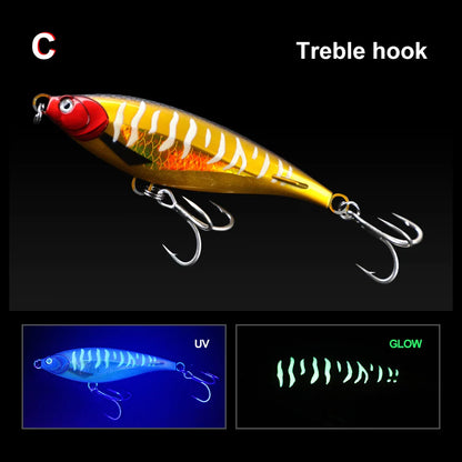 TEASER WZH10 130mm 45g 170mm 90g  ABS UV 3D Eyes Treble Hook Trolling Pencil Lure Big Fish Lure Long Cast for Tuna