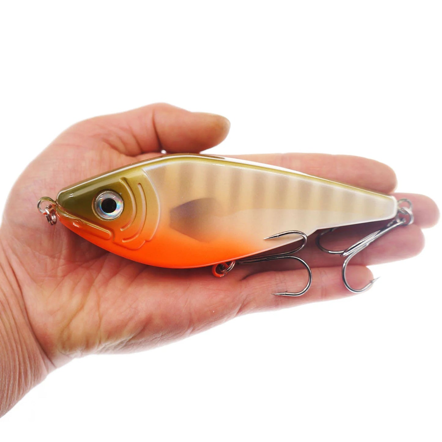 Orange Lips 12cm50g Lipless Crankbait Sinking VIB Fishing Lure Hard Artificial Jerk Bait for Pike Bass Wobblers Jerkbait Fishing