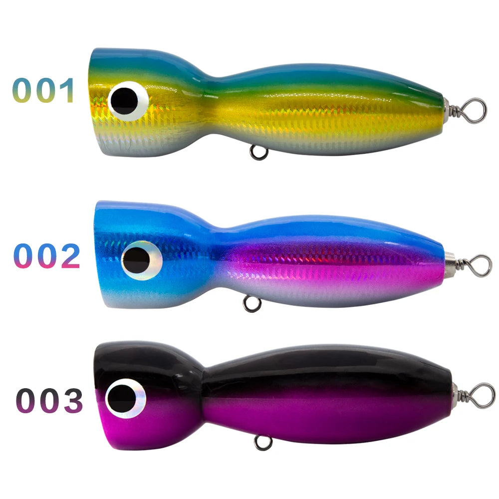 Hunthouse Floating Wood Fish Popper Lures 170mm  136g Trolling Tuna Wooden Sea Fishing Popper Lure Bait