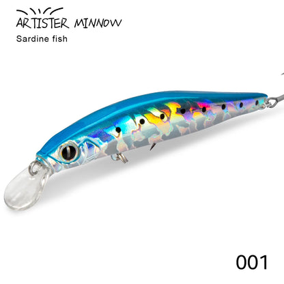 High Quality 70/80mm Artificial Hard Plastic Lure with Triple Hooks Freshwater Minnow Lure Floating Minnow Lure