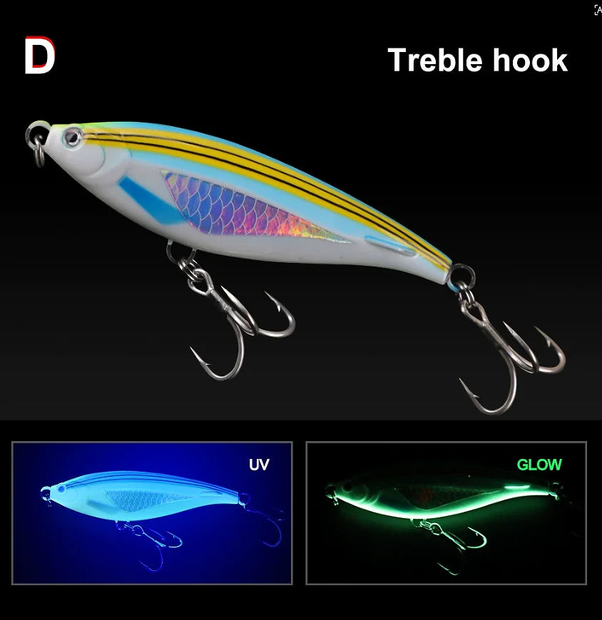 TEASER WZH10 130mm 45g 170mm 90g   Pencil Popper Stick Bait Fishing Lures Long Casting Salt Water Lures
