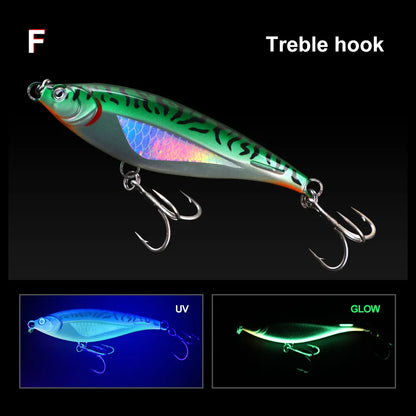 TEASER WZH10 130mm 45g 170mm 90g  ABS UV 3D Eyes Treble Hook Trolling Pencil Lure Big Fish Lure Long Cast for Tuna