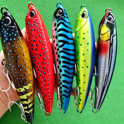 TEASER 160mm 70g Sinking Pencil Lure Sea Fishing Big Game Tuna Hard Bait Snake Walker Topwater Pencil Lure Stick Bait