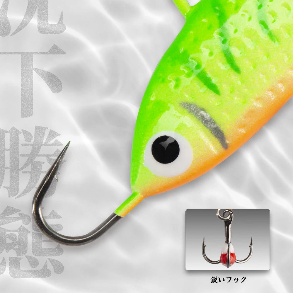OEM JIGGING Fishing Tackle 43mm 20g Perch Lure Ice Fishing Jigging Lures Tip up Ice Fishing Jigs