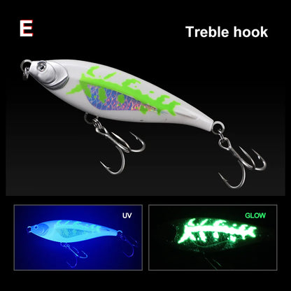 TEASER WZH10 130mm 45g 170mm 90g  ABS UV 3D Eyes Treble Hook Trolling Pencil Lure Big Fish Lure Long Cast for Tuna