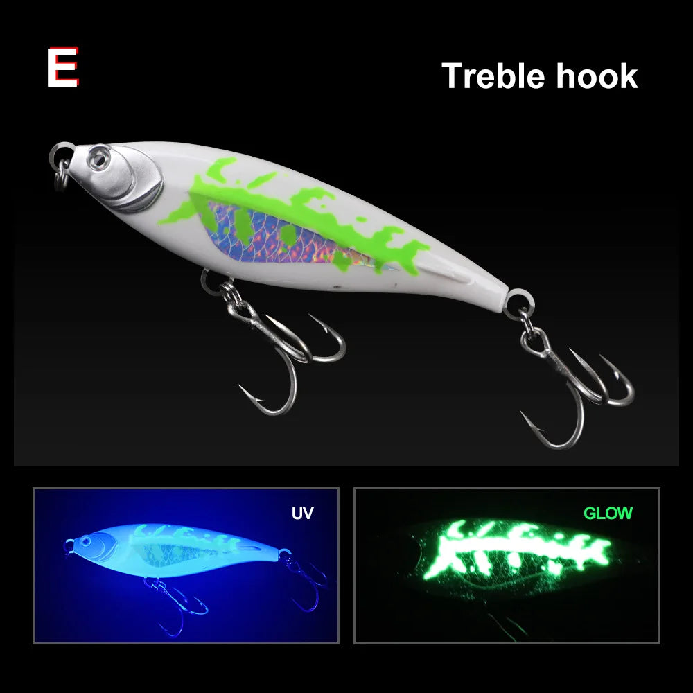 TEASER WZH10 130mm 45g 170mm 90g   Pencil Popper Stick Bait Fishing Lures Long Casting Salt Water Lures