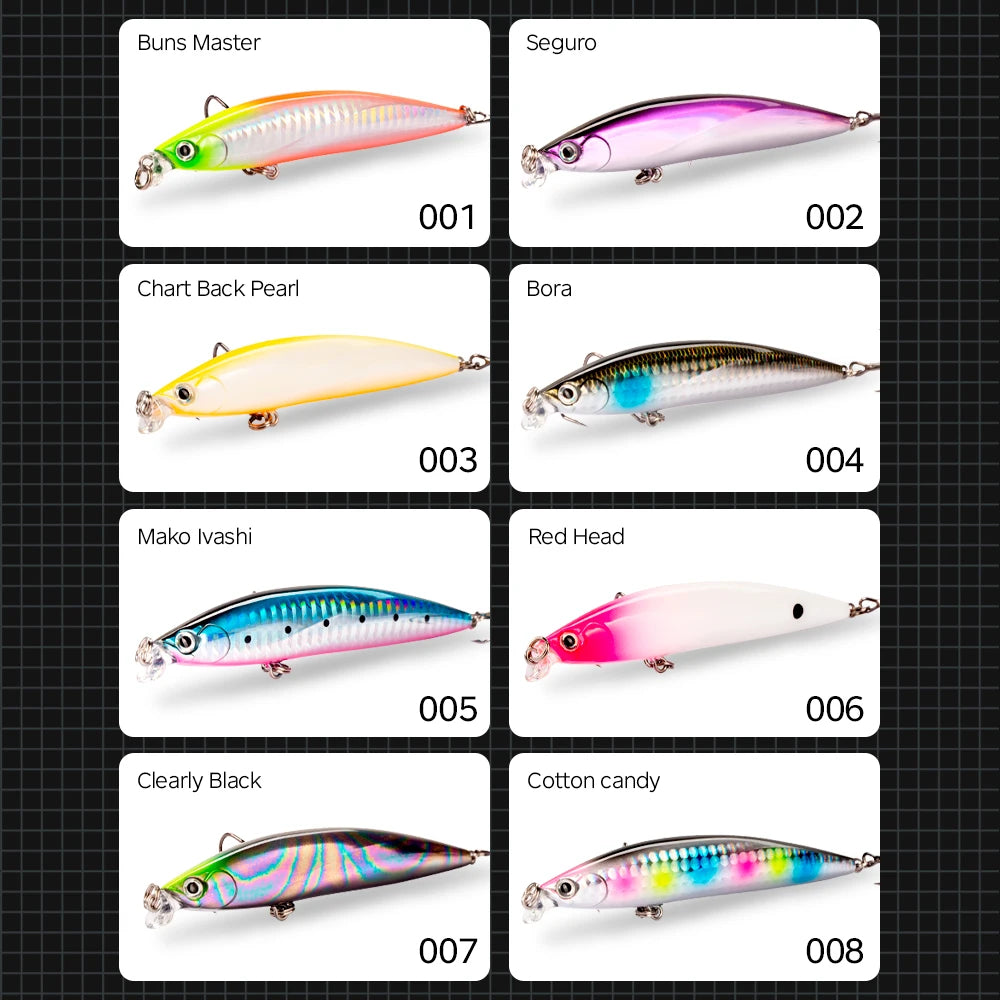 Minnow Hard Fishing Lure Floating Lures 78 98 118mm Swimming Style Bionic Artificial Hard Baits Stream Lures