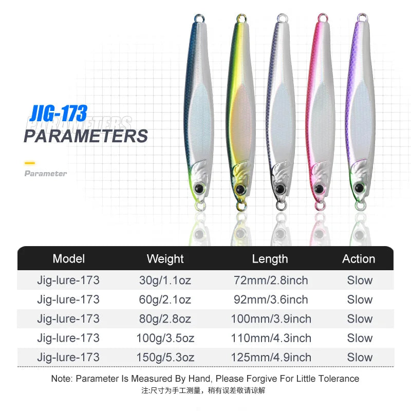 TEASER J173 30g 60g 80g 100g 150g Shore Casting Long Throw Jig Hard Lure Laser Metal Jig Lead Jigbait Jigging Lure