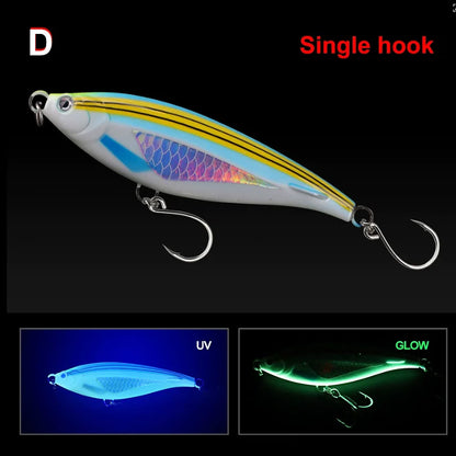 TEASER WZH10 130mm 45g 170mm 90g   Pencil Popper Stick Bait Fishing Lures Long Casting Salt Water Lures