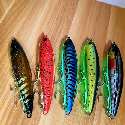 TEASER 160mm 70g Sinking Pencil Lure Sea Fishing Big Game Tuna Saltwater UV Coating 3D Printing Sinking Pencil Tuna Lure