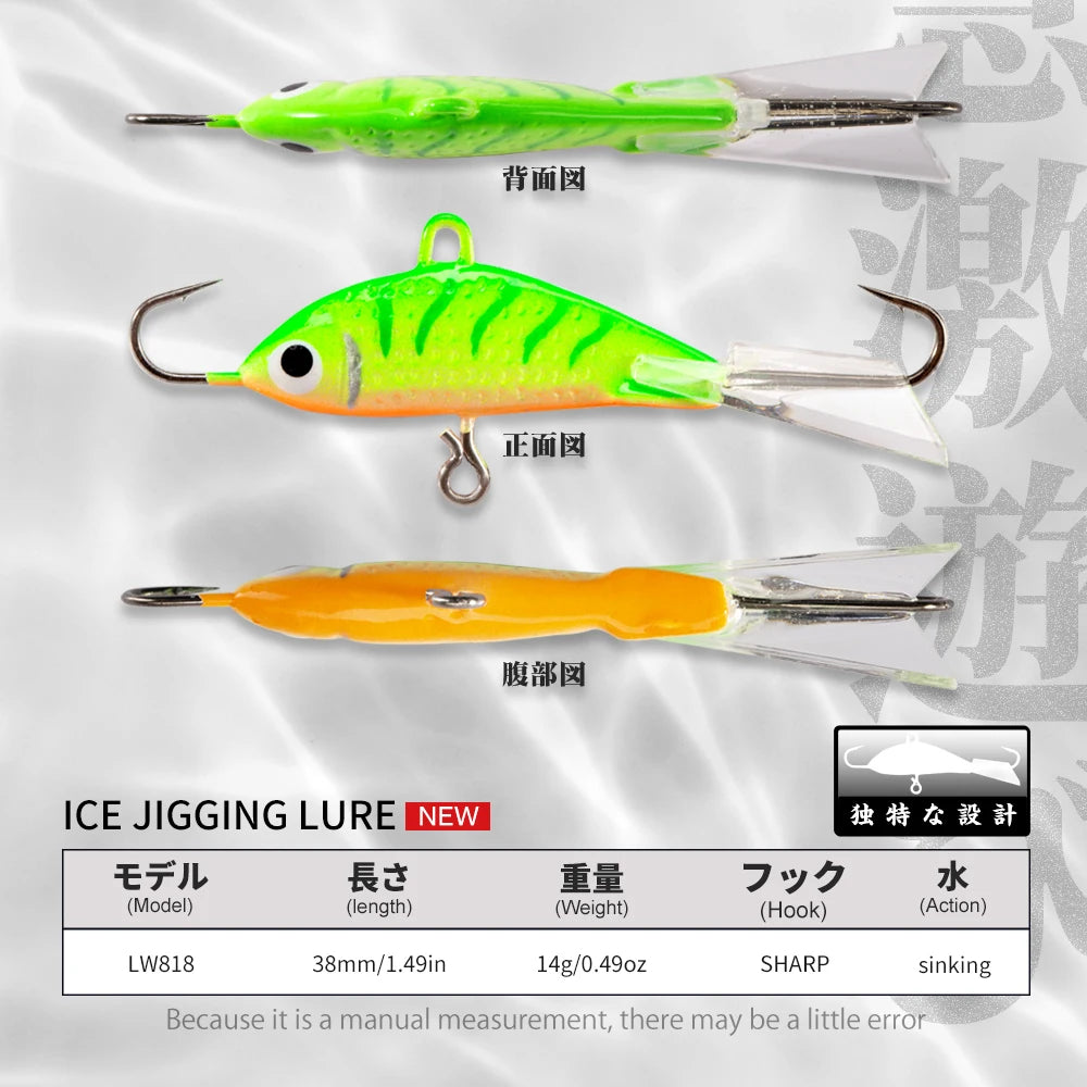 OEM JIGGING Fishing Tackle 43mm 20g Perch Lure Ice Fishing Jigging Lures Tip up Ice Fishing Jigs
