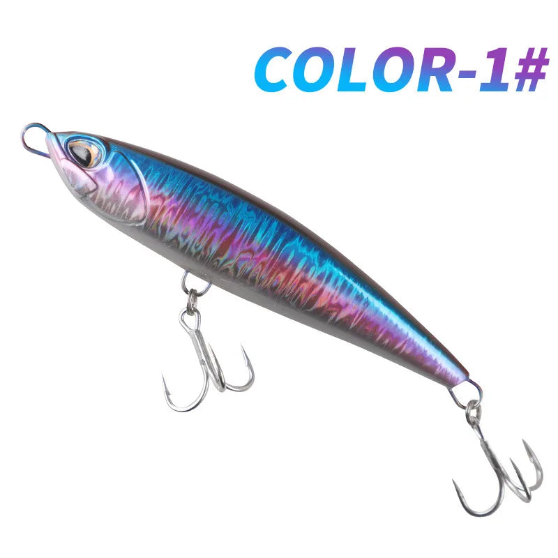 TEASER 160mm 70g Sinking Pencil Lure Sea Fishing Big Game Tuna Hard Bait Snake Walker Topwater Pencil Lure Stick Bait