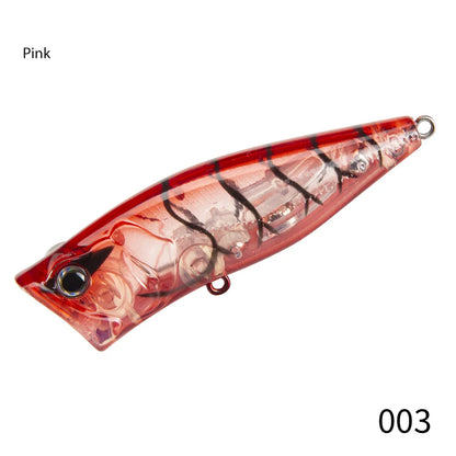 Wholesale Customized 70mm 10g Top Water Lure Artificial Laser Popper Lures for Freshwater Fishing Popper Lure