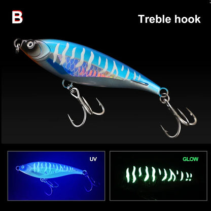 TEASER WZH10 130mm 45g 170mm 90g  ABS UV 3D Eyes Treble Hook Trolling Pencil Lure Big Fish Lure Long Cast for Tuna
