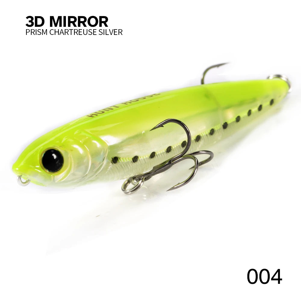Pencil Topwater Lure 100mm 14.5g Walk the Dog Surface Bait Reflective Flash StickBait for Seabass