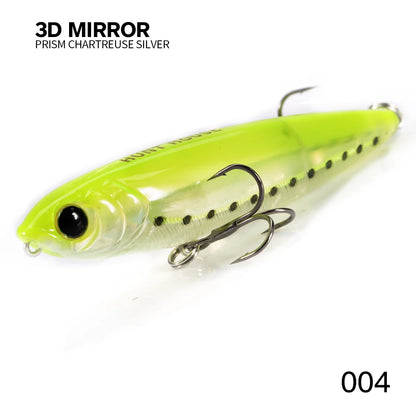 Pencil Topwater Lure 100mm 14.5g Walk the Dog Surface Bait Reflective Flash StickBait for Seabass
