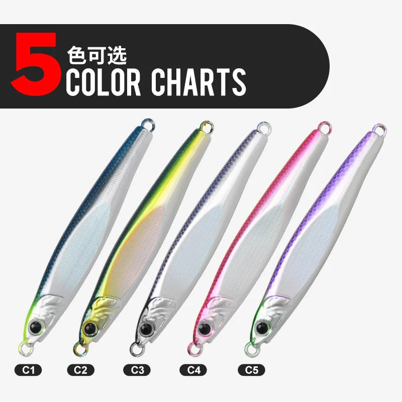 TEASER J173 30g 60g 80g 100g 150g Shore Casting Long Throw Jig Hard Lure Laser Metal Jig Lead Jigbait Jigging Lure