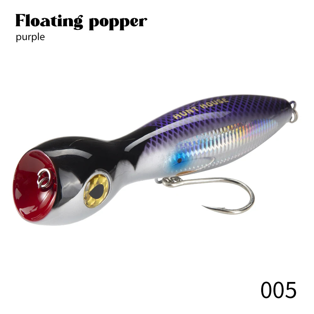 Hunt House Hard Bait Trolling Lure Top Water Fishing Poppers Big Game 205mm 166g Gt Popper