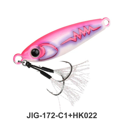 TEASER J172 40g 55g 80g 100g UV 3D Printing Glow Artificial Hard Bait Metal Midwater Jigging Lure  Mackerel Bass With Hooks Lure