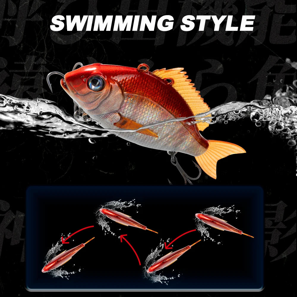 OEM Customized VIB Winter Bait 50mm/11g 65mm/24g Fishing Lures Wobbler Hooks for Pike Bass Sinking Trolling Lures