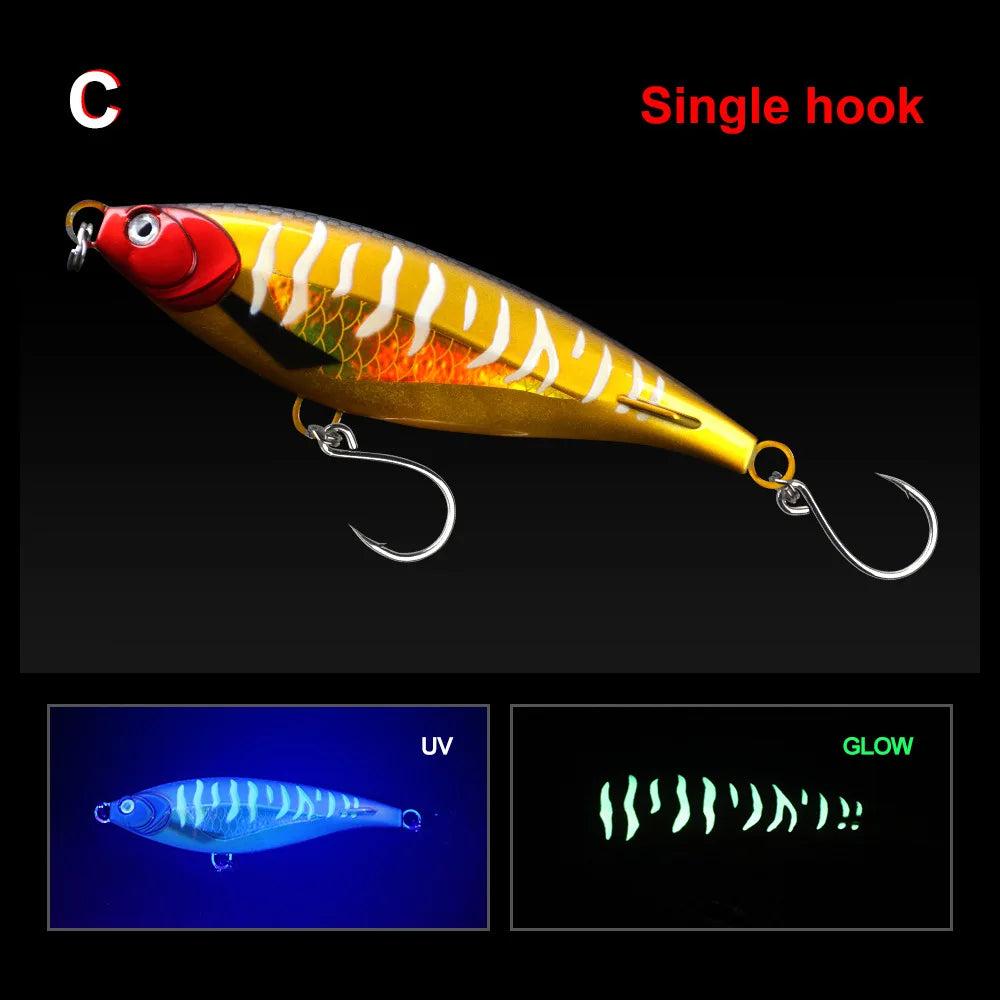 TEASER WZH10 130mm 45g 170mm 90g   Pencil Popper Stick Bait Fishing Lures Long Casting Salt Water Lures