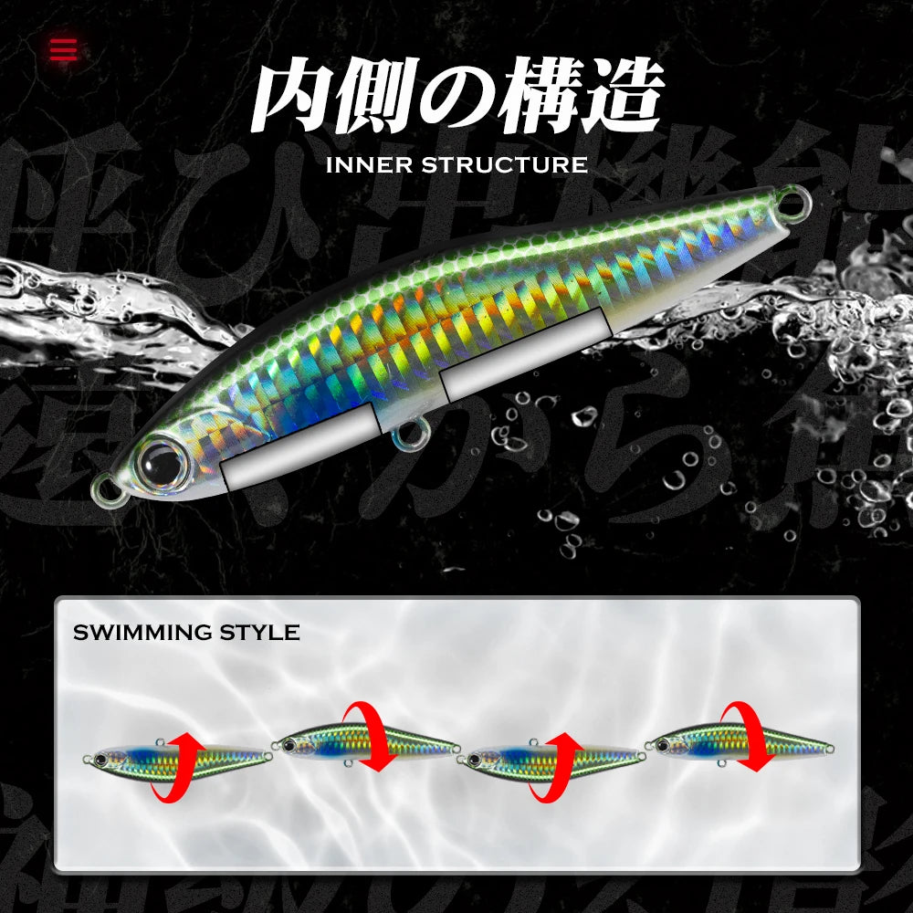 Sinking Pencil Lures 95mm/24g Saltwater Big Game Tuna Marlin Lures Long Shot Sea Fishing Lure