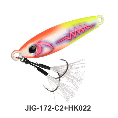 TEASER J172 40g 55g 80g 100g UV 3D Printing Glow Artificial Hard Bait Metal Midwater Jigging Lure  Mackerel Bass With Hooks Lure