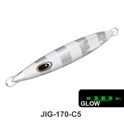 TEASER J171 UV 150g 200g 250g 300g 400g 500g 600gFast Sinking Luminous Metal Jig Slow Shaking Trolling Sea Fishing Lure Tuna