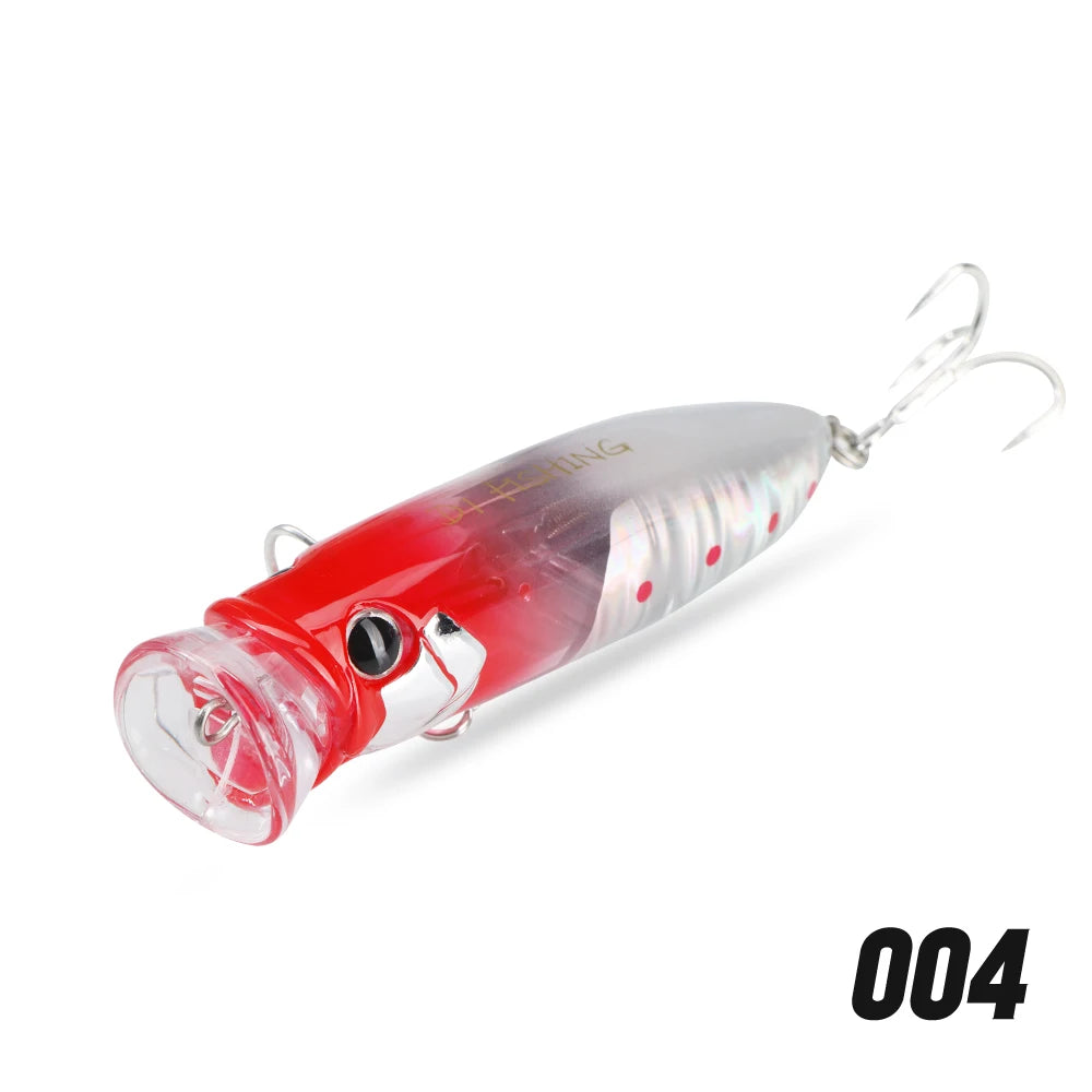 Wholesale Hard Baits Floating Popper 90mm/18.8g Artificial Plastic Bait Fishing Lure with Hooks for Fishing