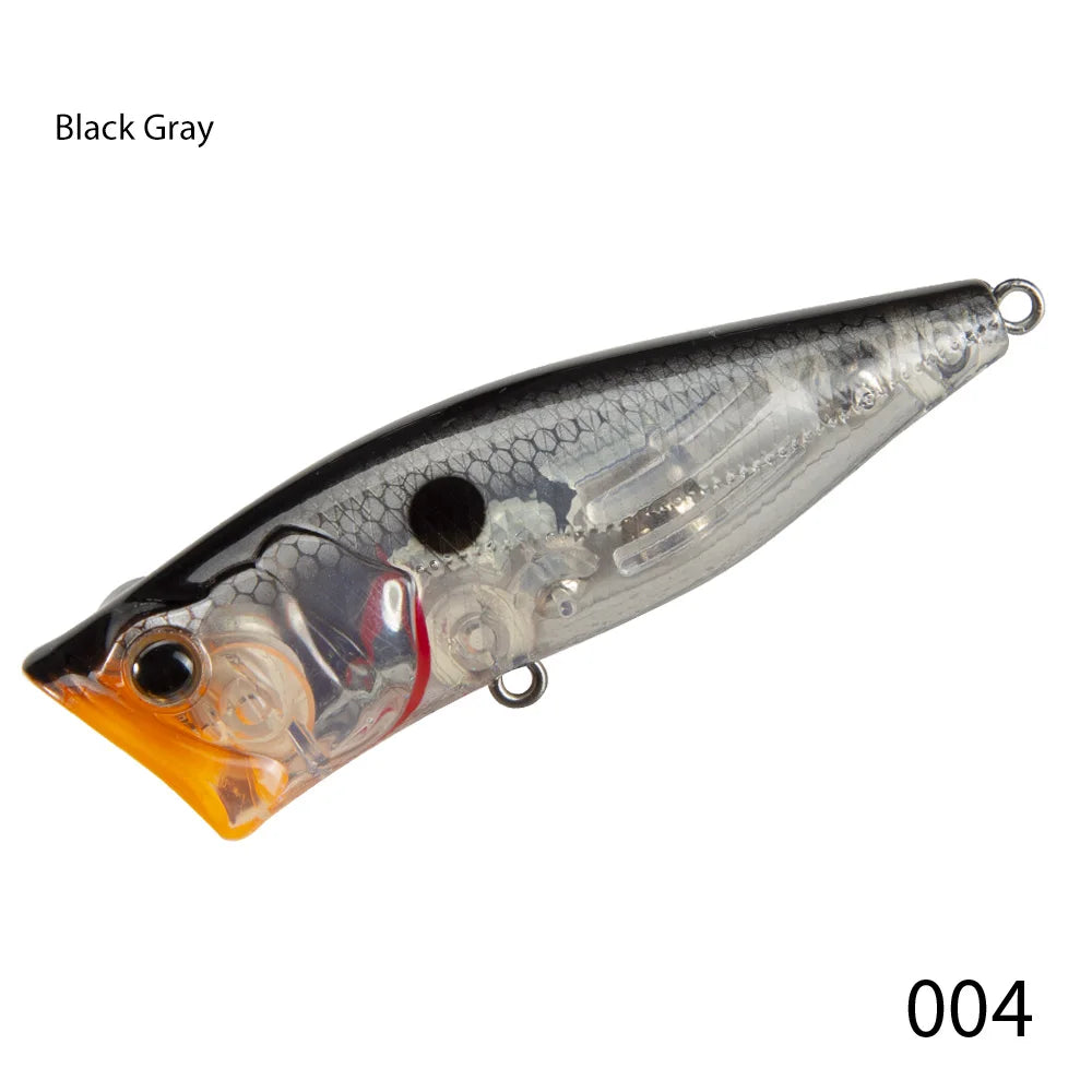 Wholesale Customized 70mm 10g Top Water Lure Artificial Laser Popper Lures for Freshwater Fishing Popper Lure