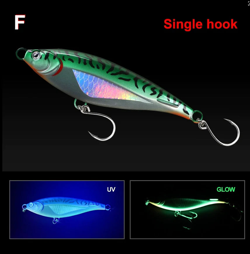 TEASER WZH10 130mm 45g 170mm 90g  ABS UV 3D Eyes Treble Hook Trolling Pencil Lure Big Fish Lure Long Cast for Tuna