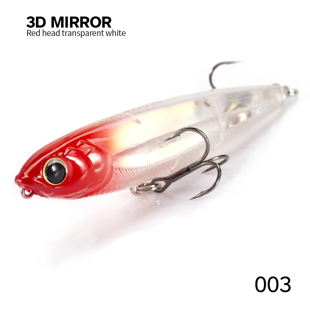 Pencil Topwater Lure 100mm 14.5g Walk the Dog Surface Bait Reflective Flash StickBait for Seabass