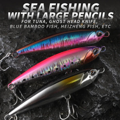 TEASER 160mm 70g Sinking Pencil Lure Sea Fishing Big Game Tuna Saltwater UV Coating 3D Printing Sinking Pencil Tuna Lure