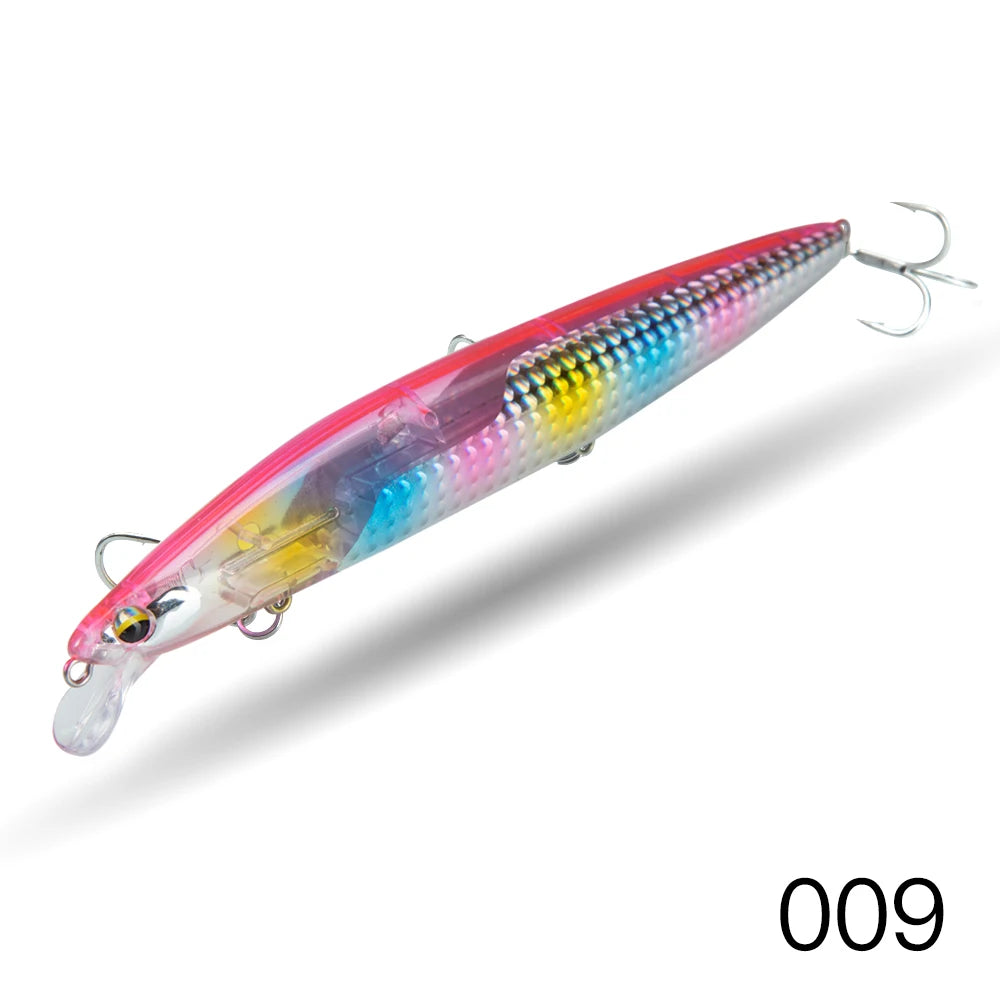High Quality 14.5cm 27g Crazy Flash Floating Water Mino Lure with PVC Box Short Tongue ABS Far-Billed Freshwater Fish Salmon