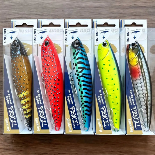 TEASER 160mm 70g Sinking Pencil Lure Sea Fishing Big Game Tuna Saltwater UV Coating 3D Printing Sinking Pencil Tuna Lure