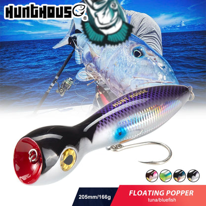 Hunt House Hard Bait Trolling Lure Top Water Fishing Poppers Big Game 205mm 166g Gt Popper
