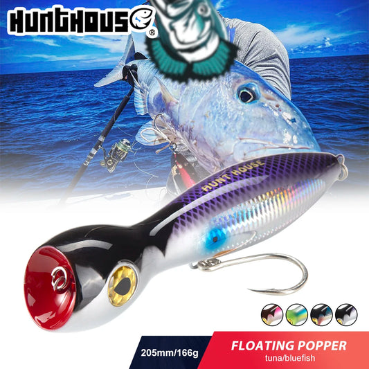 Hunt House Hard Bait Trolling Lure Top Water Fishing Poppers Big Game 205mm 166g Gt Popper
