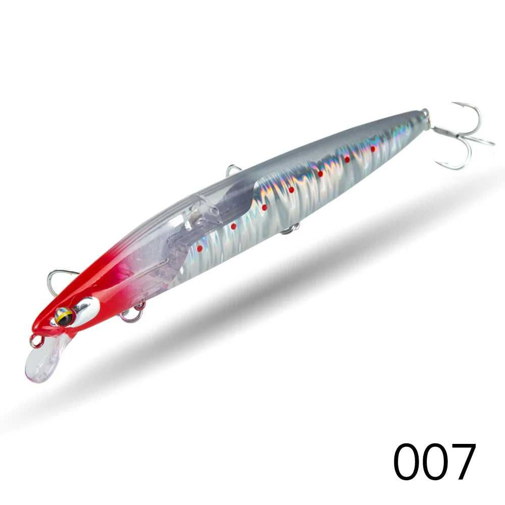 High Quality 14.5cm 27g Crazy Flash Floating Water Mino Lure with PVC Box Short Tongue ABS Far-Billed Freshwater Fish Salmon