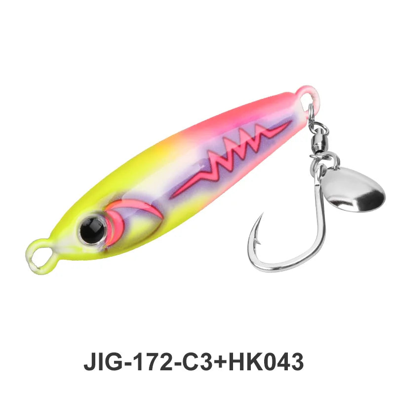 TEASER J172 40g 55g 80g 100g UV 3D Printing Glow Artificial Hard Bait Metal Midwater Jigging Lure  Mackerel Bass With Hooks Lure
