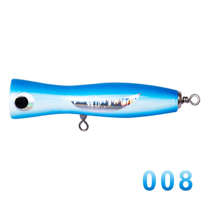 Hunthouse High Quality Popper Lure Saltwater Fishing Hard Bait Wooden Lure Big Popper Trolling Fishing Lures