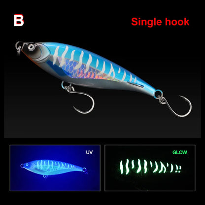 TEASER WZH10 130mm 45g 170mm 90g  ABS UV 3D Eyes Treble Hook Trolling Pencil Lure Big Fish Lure Long Cast for Tuna