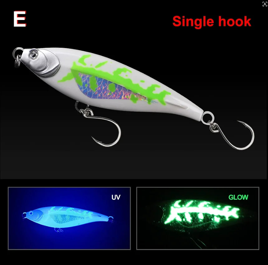 TEASER WZH10 130mm 45g 170mm 90g  ABS UV 3D Eyes Treble Hook Trolling Pencil Lure Big Fish Lure Long Cast for Tuna