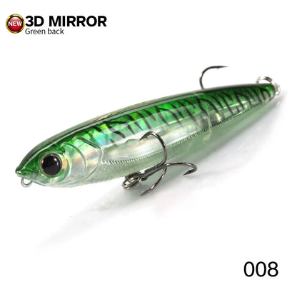 Pencil Topwater Lure 100mm 14.5g Walk the Dog Surface Bait Reflective Flash StickBait for Seabass