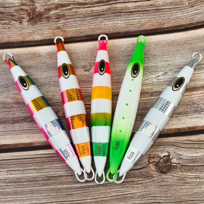 TEASER J171 UV Luminous 150g 200g 250g 300g 400g 500g 600g  Fast Sinking Jigging Spoon Bass Fishing Bait Trout Saltwater Jigging
